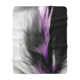 "Lilac Father" - Custom Artwork Unique Sherpa Fleece Blanket Lilac/Black
