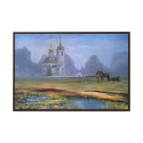 "At dawn"- Gallery Canvas Wraps, Horizontal Frame Blue/Yellow/Green