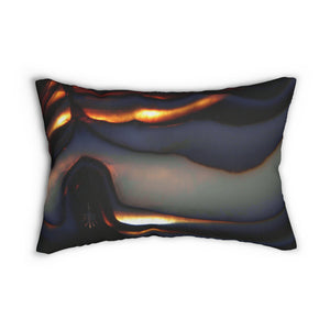 Custom Artwork Lumbar Pillow Orange/Black