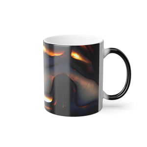 Color Changing Mug, 11oz, Black/Orange