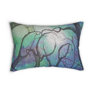 Custom Artwork Lumbar Pillow Blue/Lilac