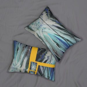 Custom Artwork Lumbar Pillow Yellow/Blue