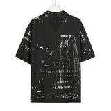 All-Over Print Men's Hawaiian Rayon Shirt Black