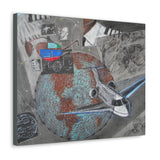 "Aviation World"- Wall Art Canvas Print Gray/White/Blue