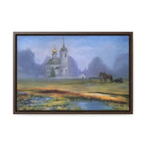 "At dawn"- Gallery Canvas Wraps, Horizontal Frame Blue/Yellow/Green