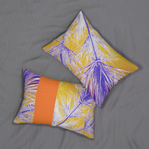 Custom Artwork Lumbar Pillow Yellow/Lilac
