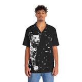 All-Over Print Men's Hawaiian Rayon Shirt Black