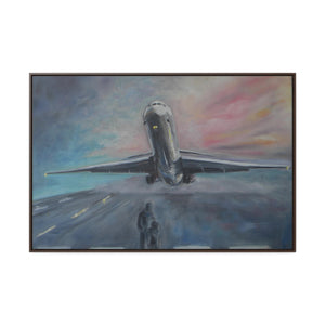 "Takeoff"- Gallery Canvas Wraps, Horizontal Frame Blue/Pink/Gray