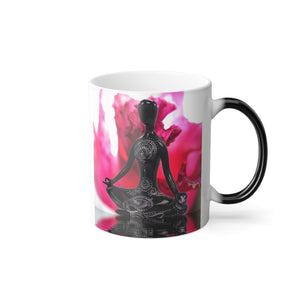 Color Changing Mug, 11oz, Yoga/Lotus
