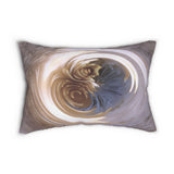 Custom Artwork Lumbar Pillow Blue/White/Beige