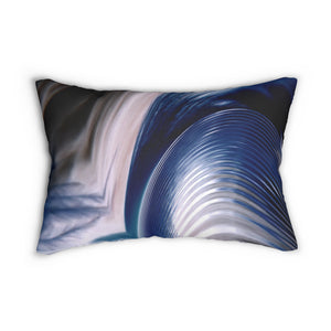 Custom Artwork Lumbar Pillow Blue/White