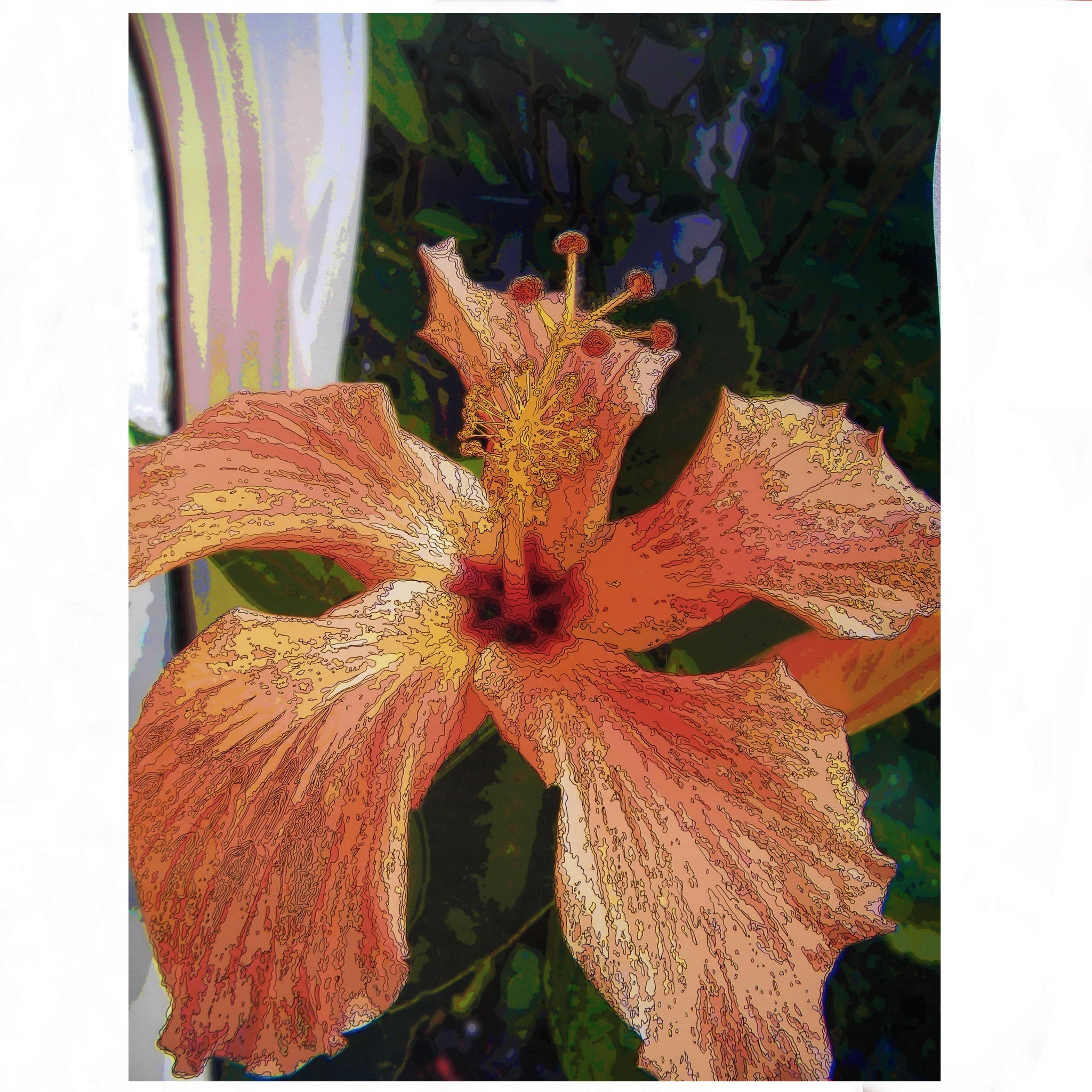 Orange Hibiscus Canvas Print