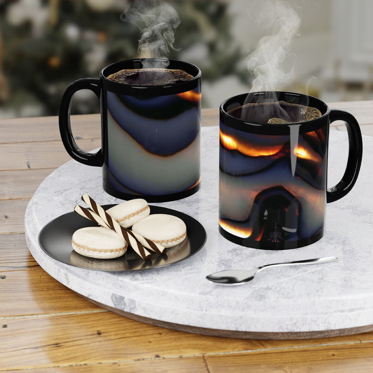 2 colorful mugs