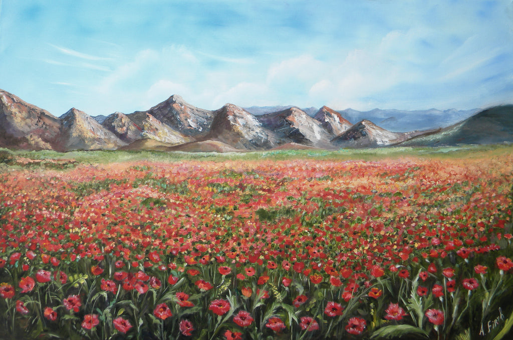 Silent Symphony in Red - Original Oil Painting