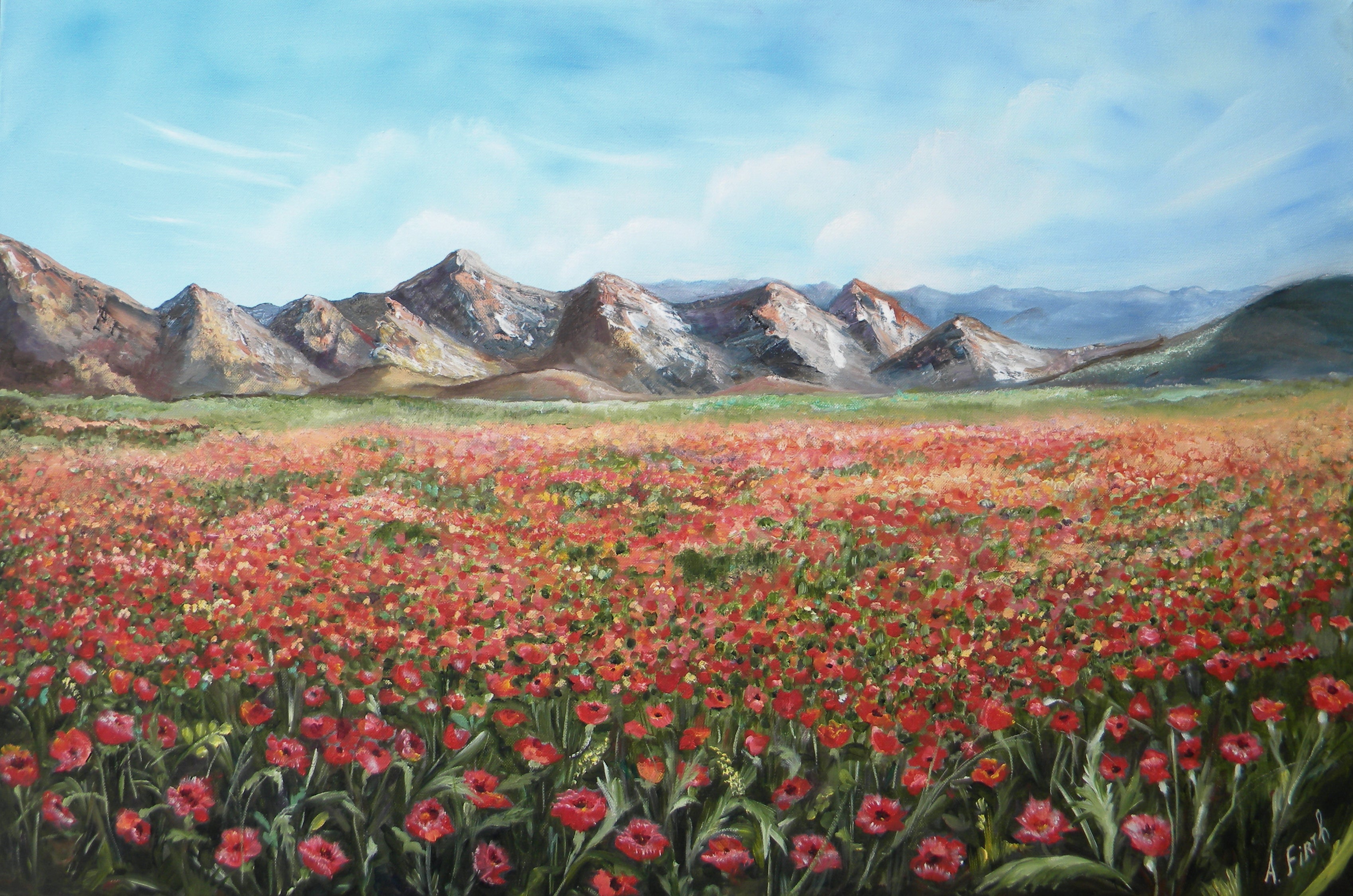 Silent Symphony in Red - Original Oil Painting
