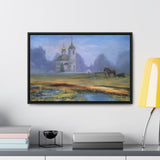 "At dawn"- Gallery Canvas Wraps, Horizontal Frame Blue/Yellow/Green