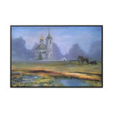 "At dawn"- Gallery Canvas Wraps, Horizontal Frame Blue/Yellow/Green