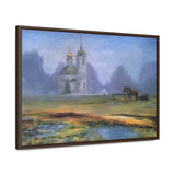 "At dawn"- Gallery Canvas Wraps, Horizontal Frame Blue/Yellow/Green