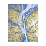 "Blue Leafe" - Wall Art Canvas Print Yellow/Blue