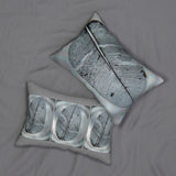 Custom Artwork Lumbar Pillow Gray/Blue