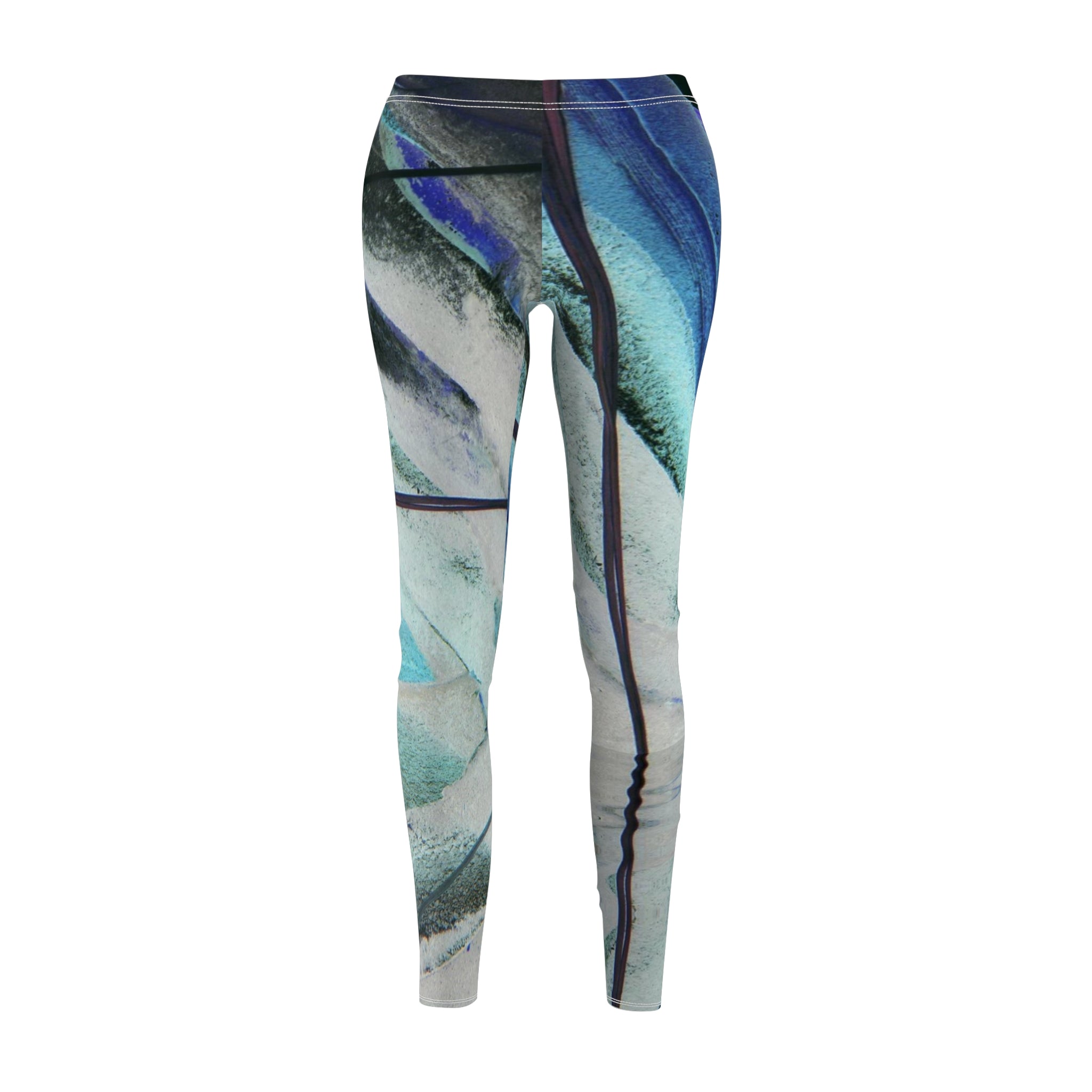 Colorful patterned leggings on a white background