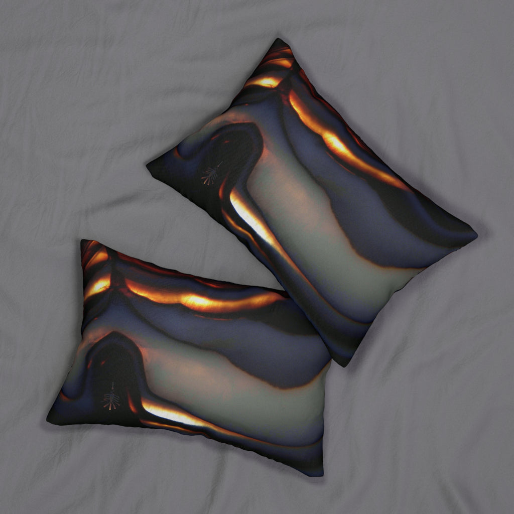 Custom Artwork Lumbar Pillow Orange/Black
