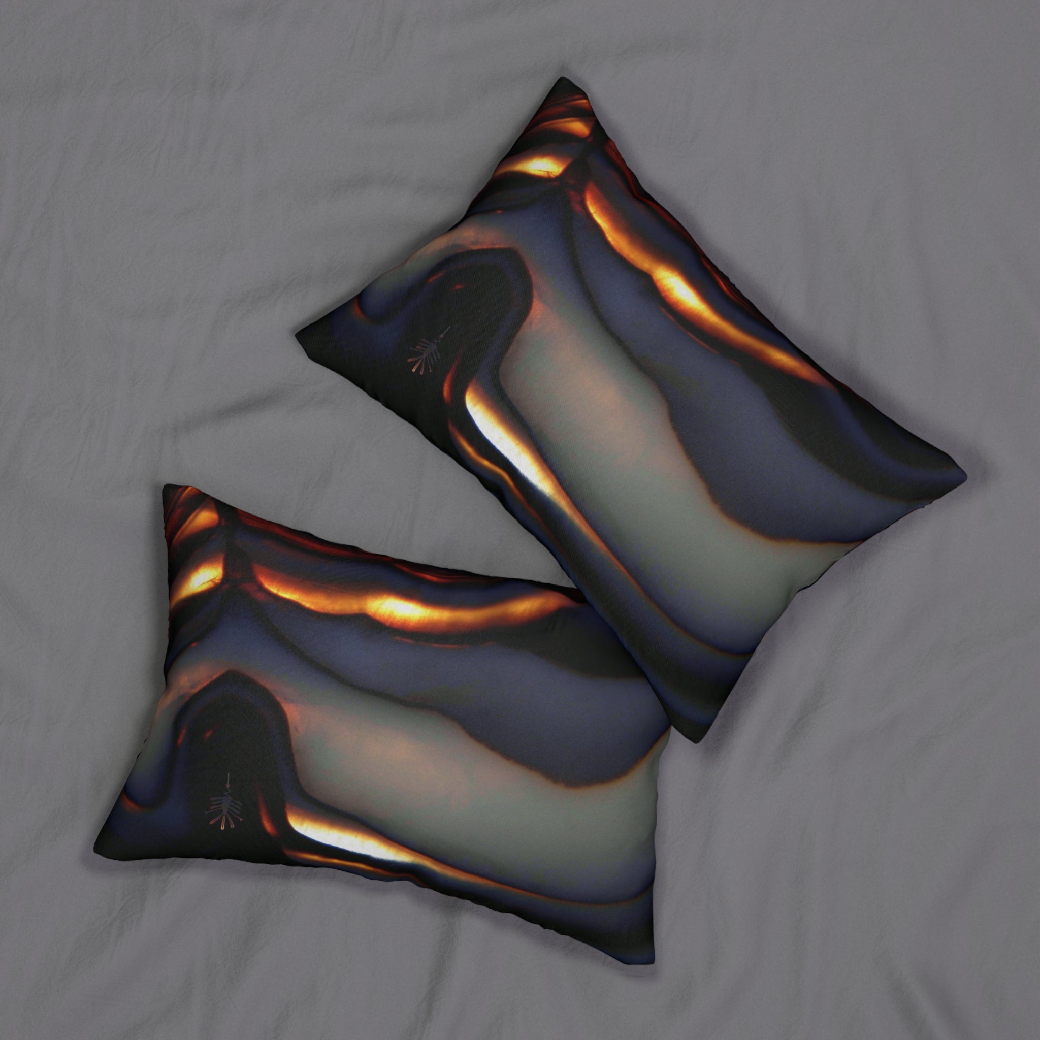 Custom Artwork Lumbar Pillow Orange/Black