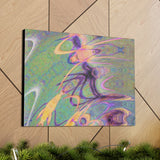 "Deco Art"- Wall Art Canvas Print Green/Orange/Lilac