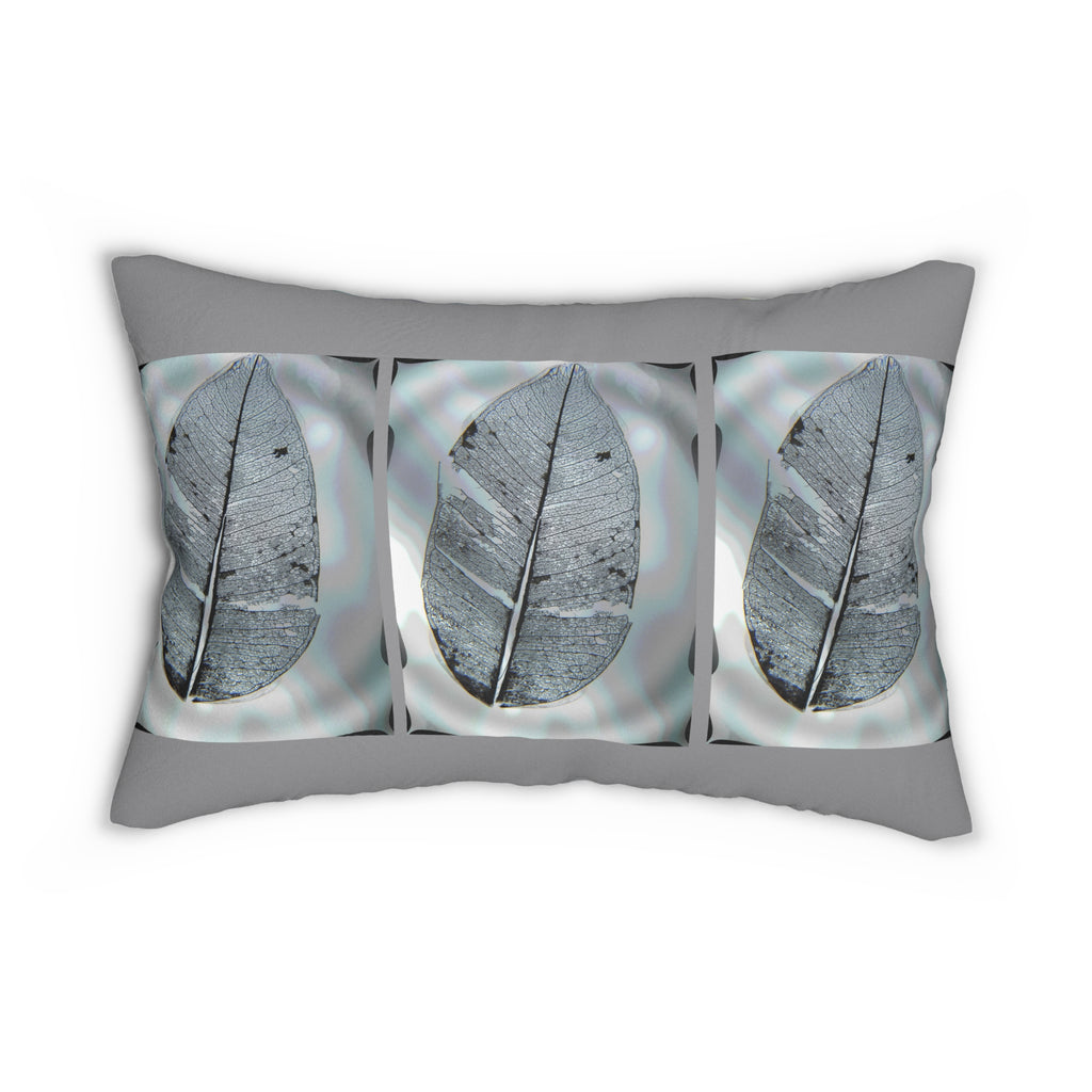 Custom Artwork Lumbar Pillow Gray/Blue