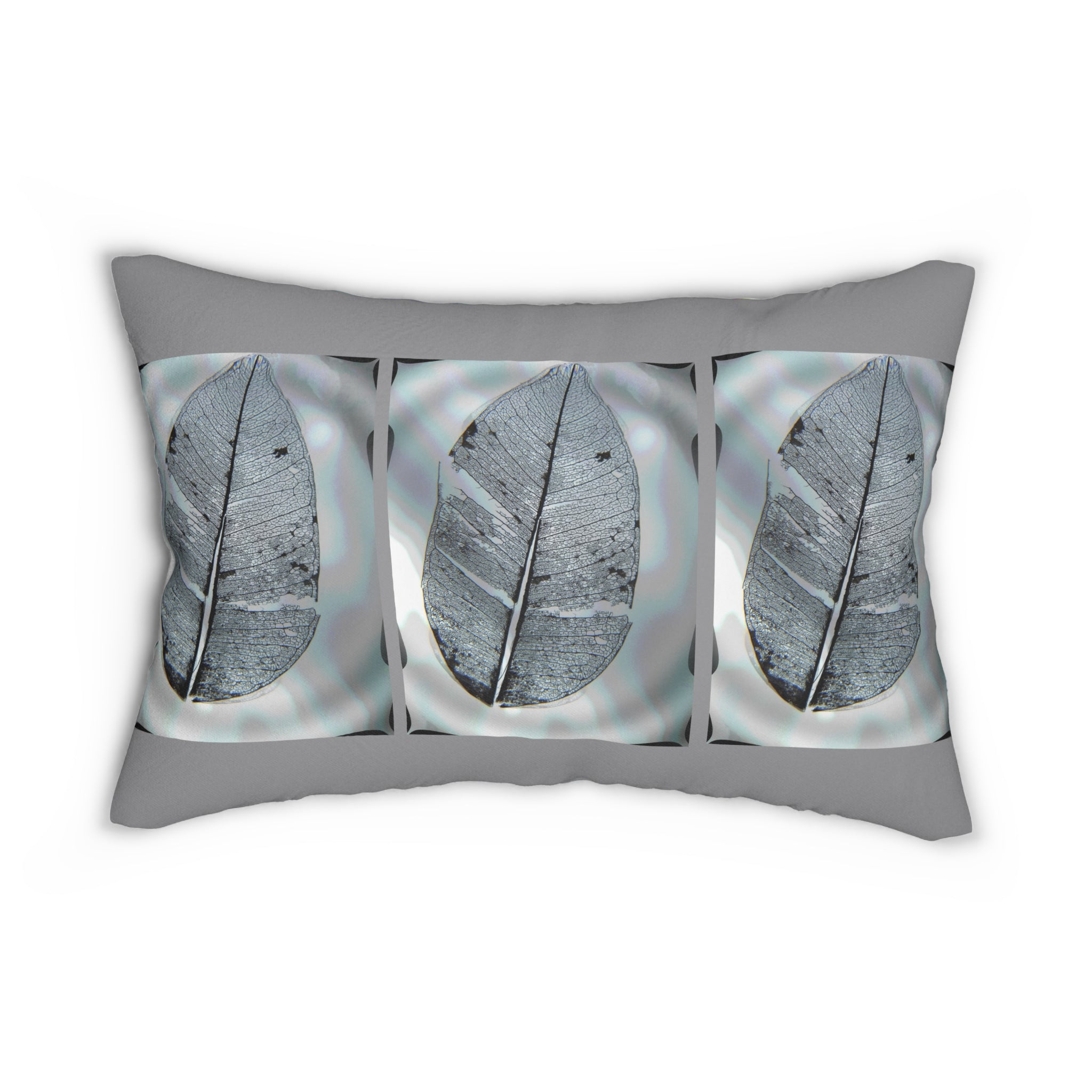 Custom Artwork Lumbar Pillow Gray/Blue
