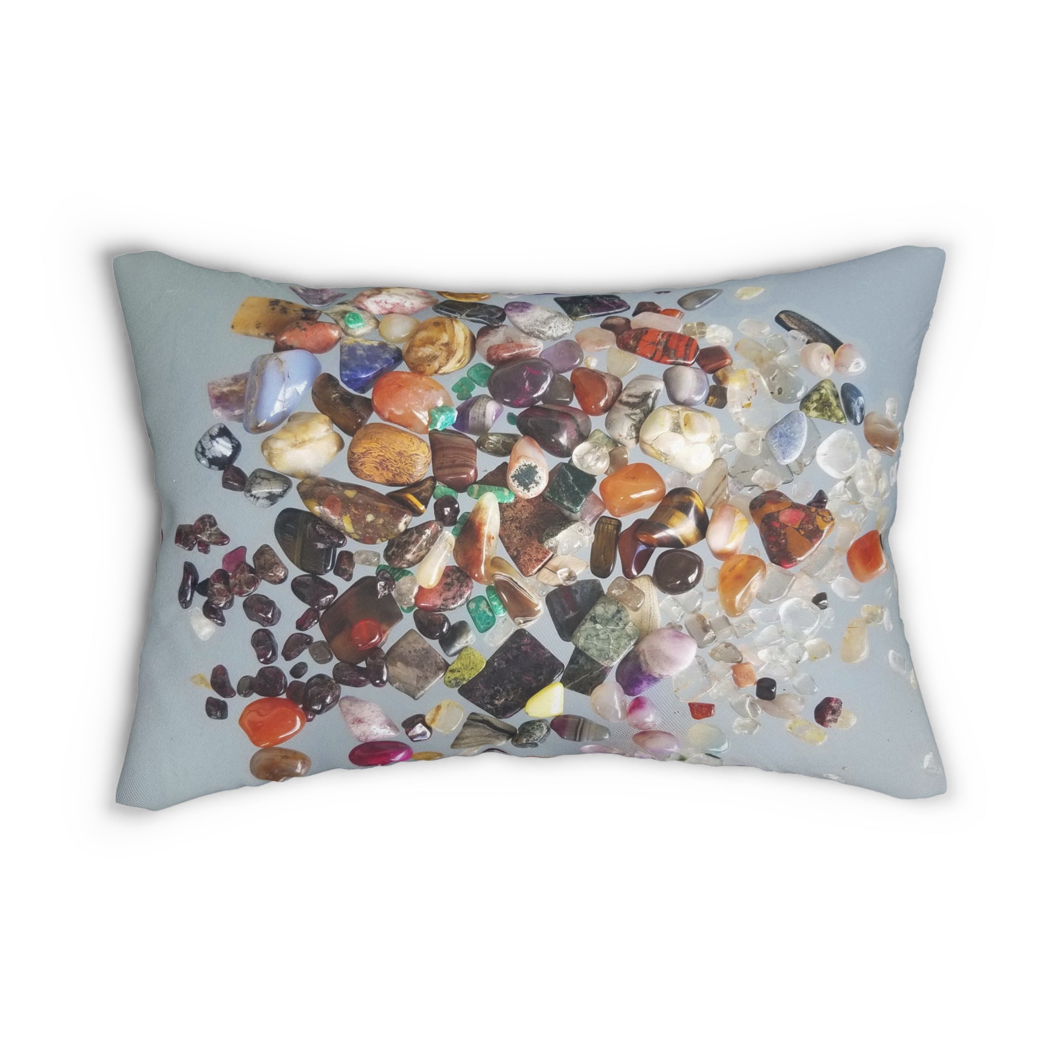 Custom Artwork Lumbar Pillow Gray