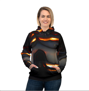 Zip Up Hoodie With Pocket Black/Orange
