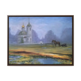 "At dawn"- Gallery Canvas Wraps, Horizontal Frame Blue/Yellow/Green