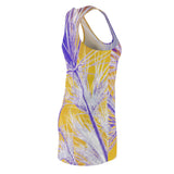 Racerback Dress Lilac Palm Print