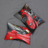 Custom Artwork Lumbar Pillow Red Black Car