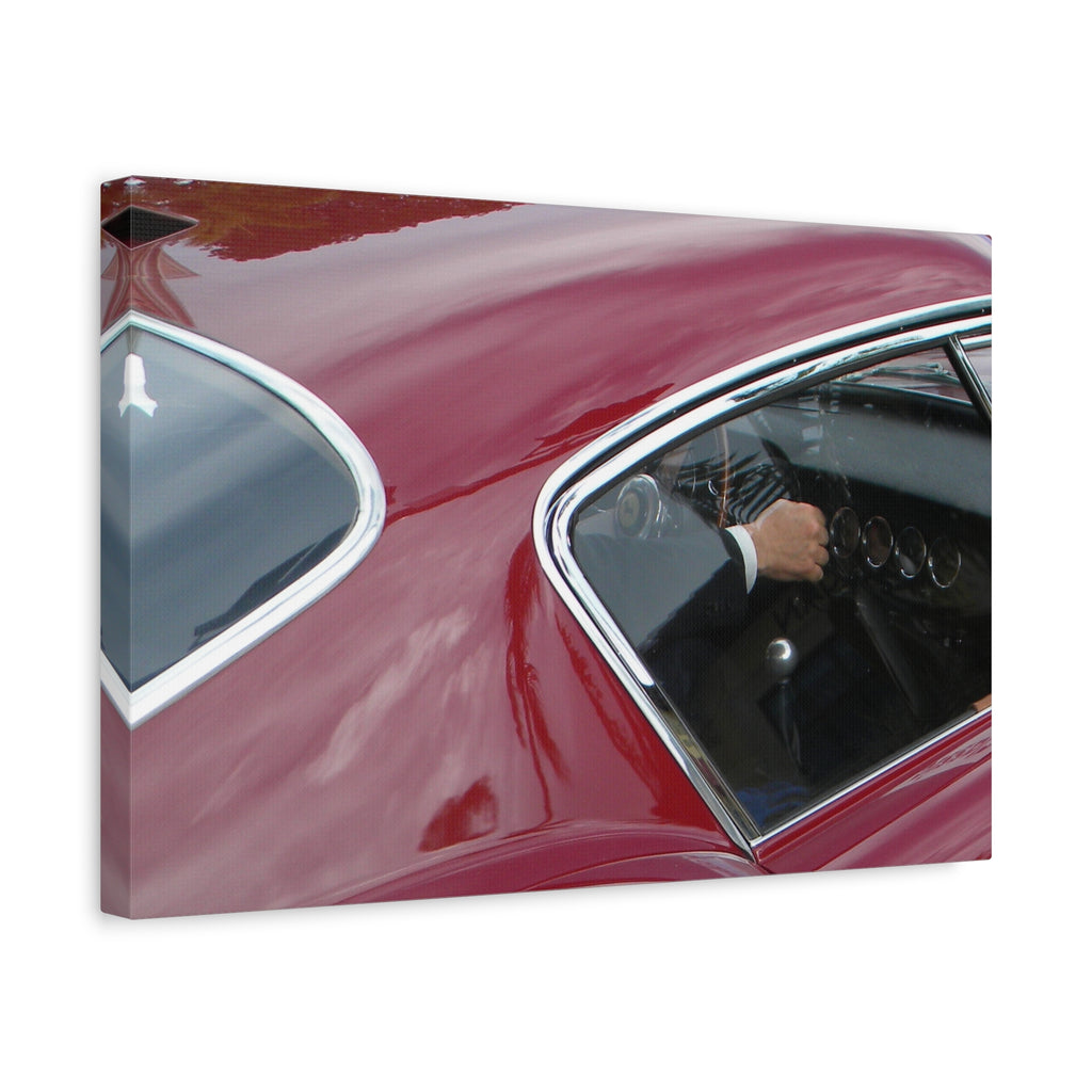 Vintage Red Car in Naples – Canvas Print