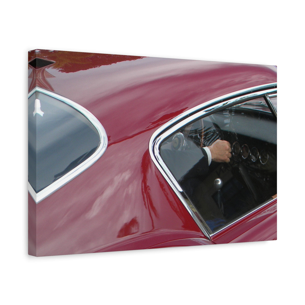 Vintage Red Car in Naples – Canvas Print