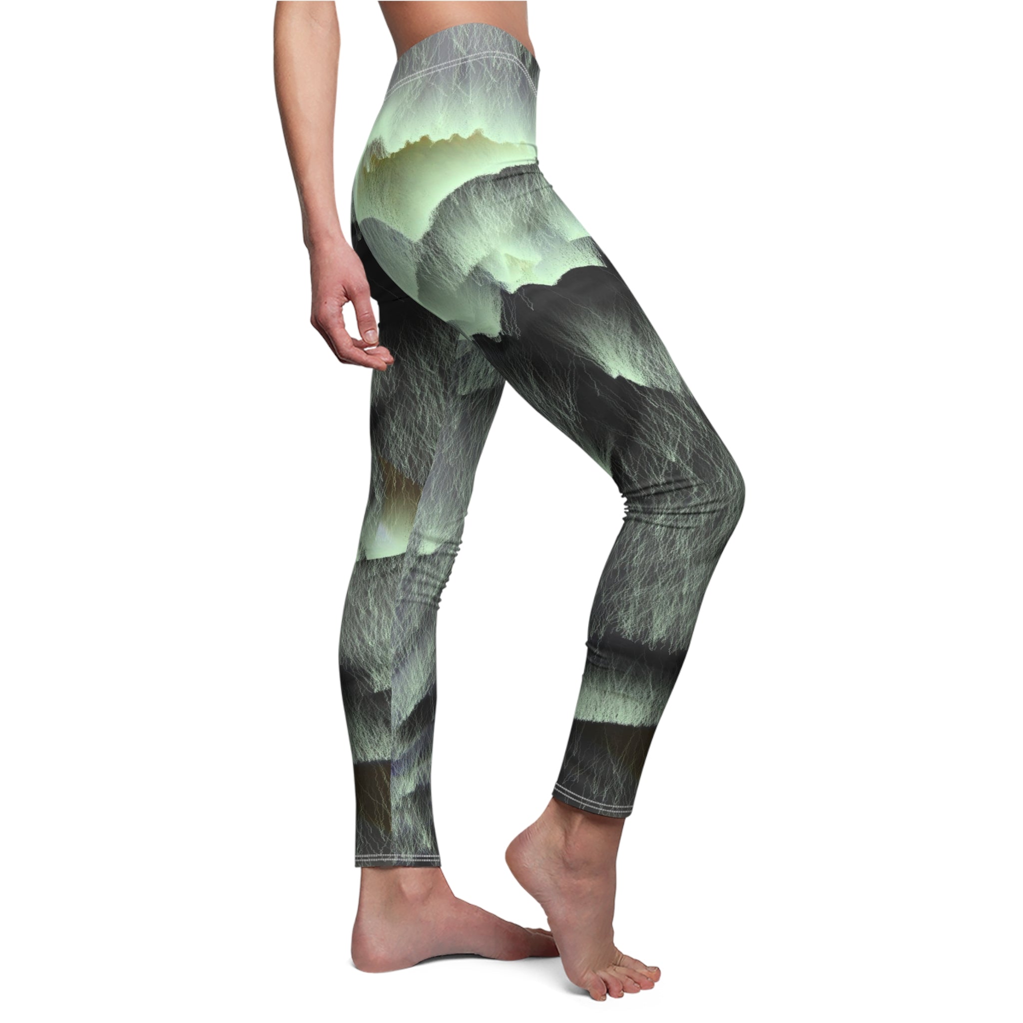 Custom Artwork Women's Leggings Green/Black