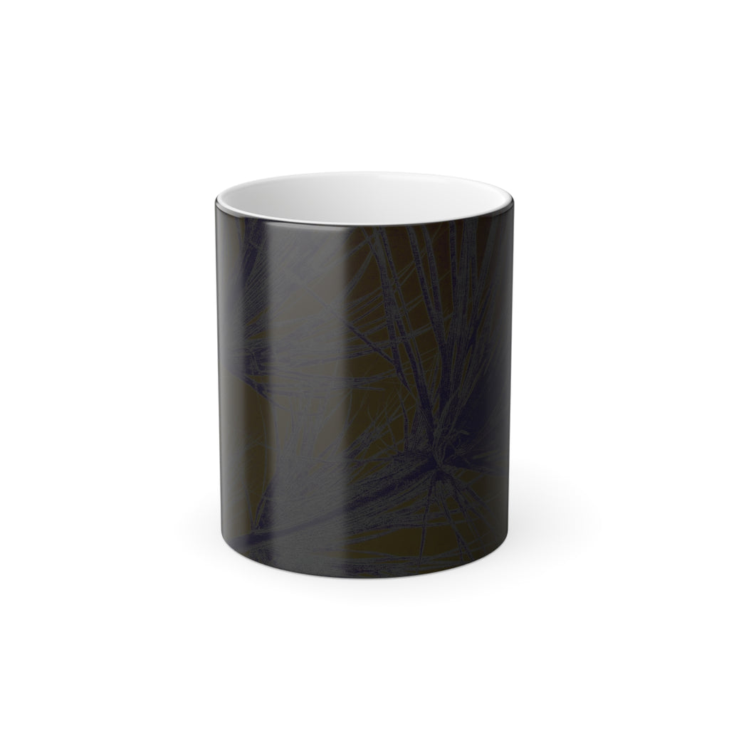Yellow Palm Color Changing Mug 11oz — Artist Original Art, Free Shipping