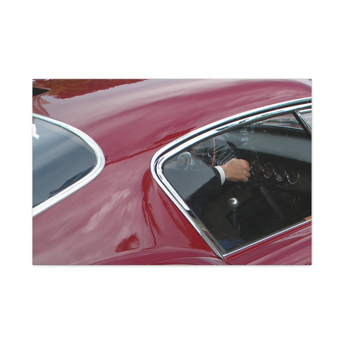 Vintage Red Car in Naples – Canvas Print