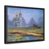 "At dawn"- Gallery Canvas Wraps, Horizontal Frame Blue/Yellow/Green