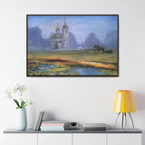 "At dawn"- Gallery Canvas Wraps, Horizontal Frame Blue/Yellow/Green