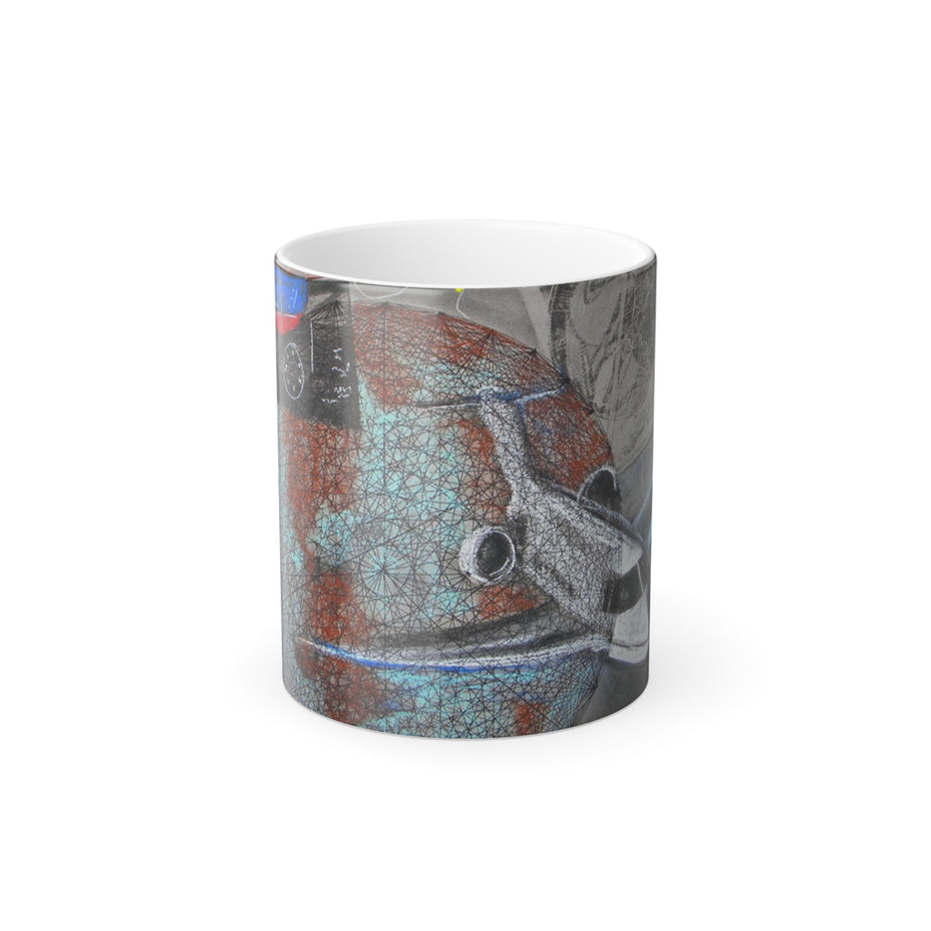 Mug with a colorful design on a white background