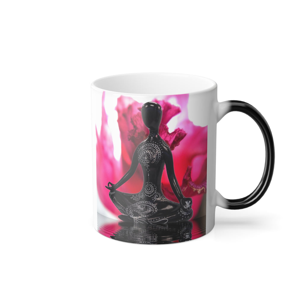 Yoga Lotus Color Changing Mug 11oz — Artist Original Art, Free Shipping