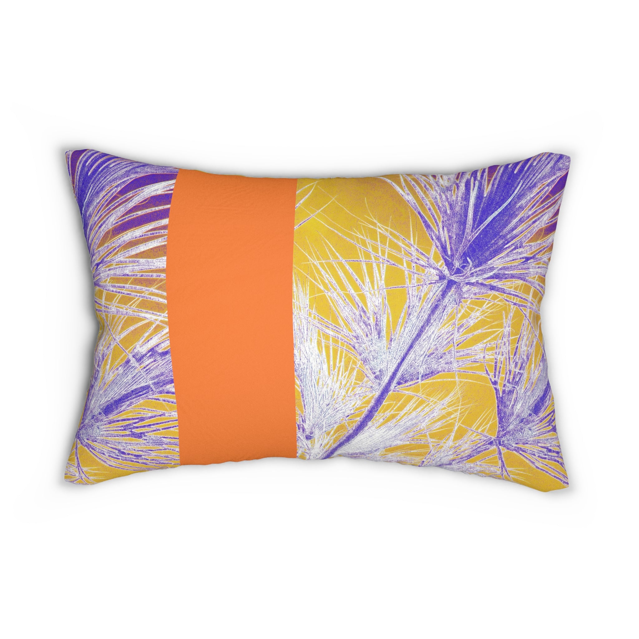 Custom Artwork Lumbar Pillow Yellow/Lilac