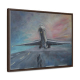 "Takeoff"- Gallery Canvas Wraps, Horizontal Frame Blue/Pink/Gray