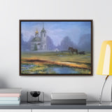 "At dawn"- Gallery Canvas Wraps, Horizontal Frame Blue/Yellow/Green