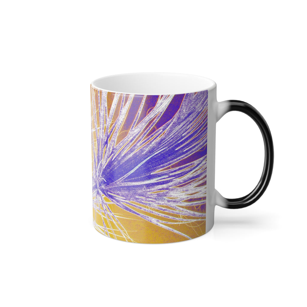 Yellow Palm Color Changing Mug 11oz — Artist Original Art, Free Shipping