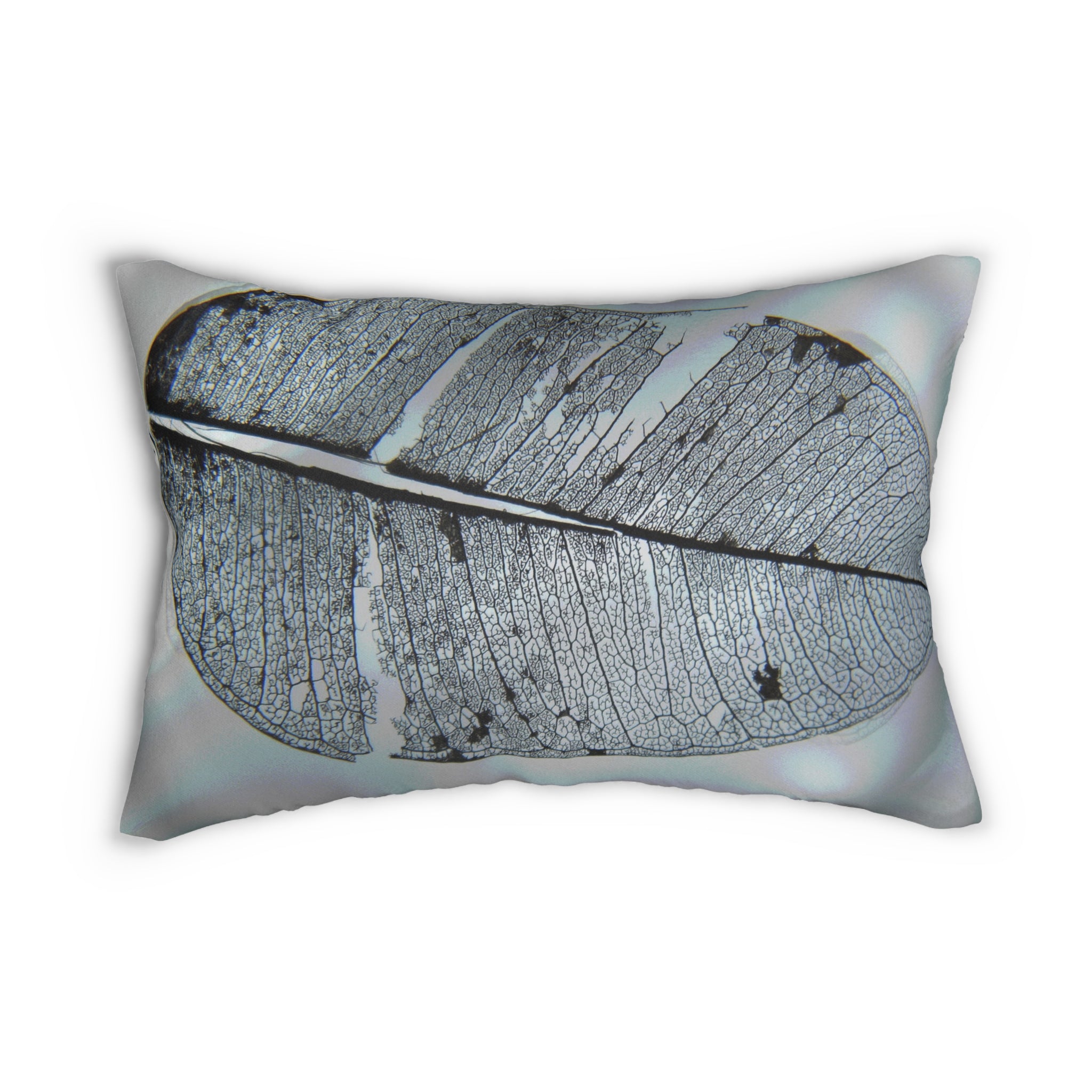 Custom Artwork Lumbar Pillow Gray/Blue