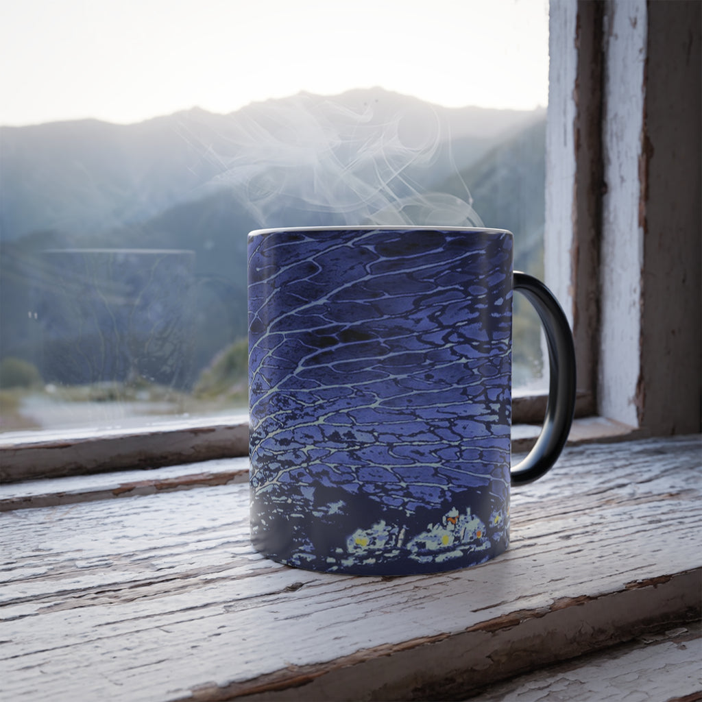 Blue Ocean Color Changing Mug 11oz — Artist Original Art, Free Shipping